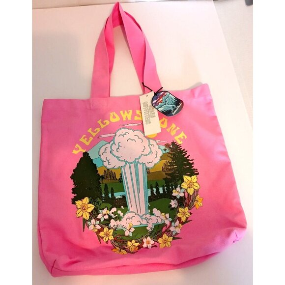 Yellowstone National Park Pink Canvas Tote Bag Urban Outfitters Original Tags - Picture 1 of 9